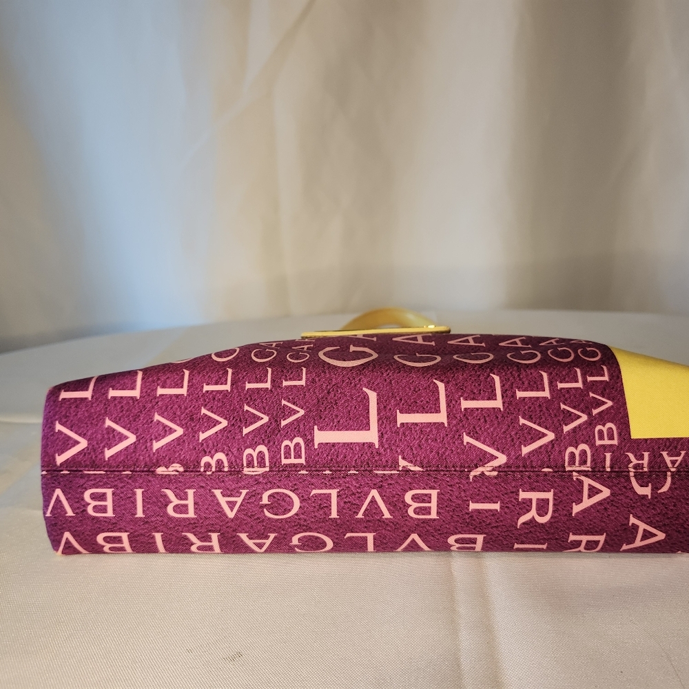 Bvlgari Logo Canvas & Leather Shoulder Bag Purple & Yellow Bulgari - Picture 6 of 16